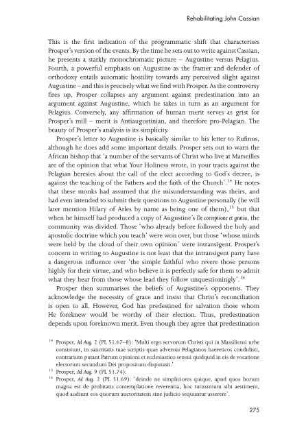 Rehabilitating John Cassian: an evaluation of Prosper of Aquitaine's ...