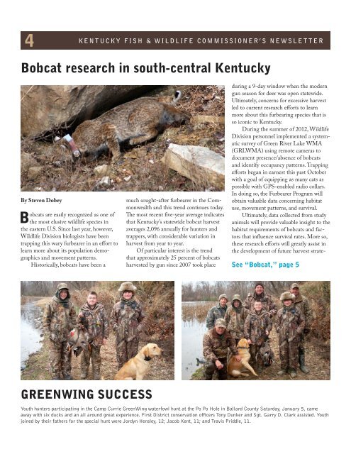 January 2013 Newsletter - Kentucky Department of Fish and Wildlife ...