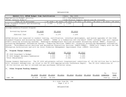 Defense Information Systems Agency - Office of the Under Secretary ...