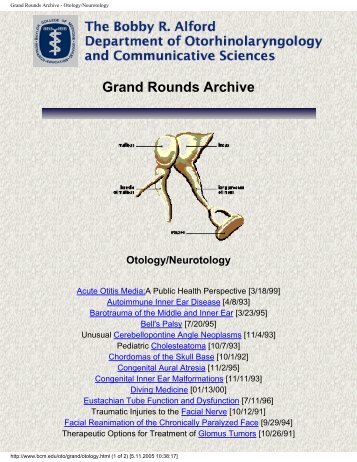 Grand Rounds Archive - Otology/Neurotology - Famona Site