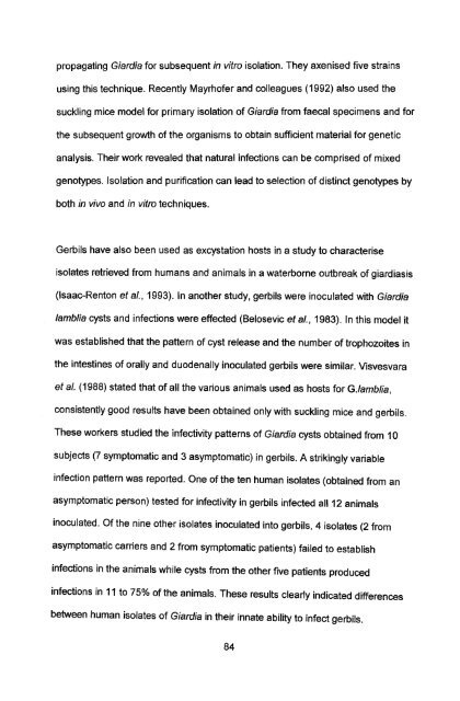 in vitro culture and isoenzyme analysis of giardia lamblia