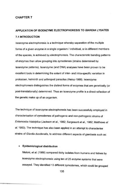 in vitro culture and isoenzyme analysis of giardia lamblia