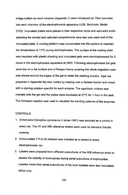 in vitro culture and isoenzyme analysis of giardia lamblia