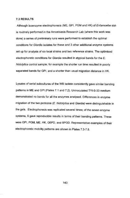 in vitro culture and isoenzyme analysis of giardia lamblia