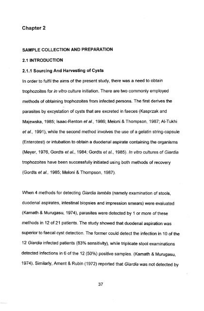 in vitro culture and isoenzyme analysis of giardia lamblia