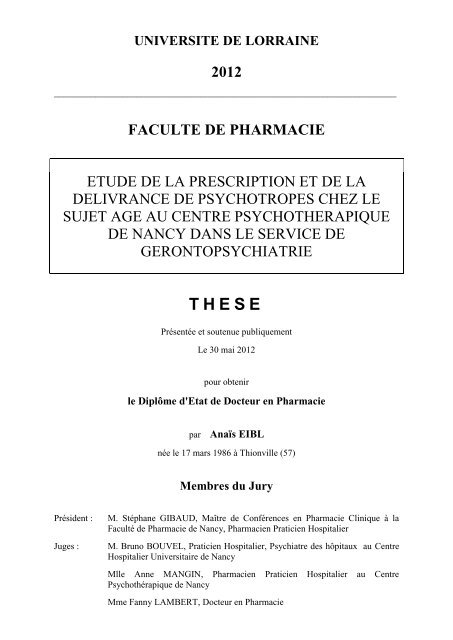 faculte de pharmacie - Bibliothèques de l'Université de Lorraine
