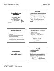 Thyroid Dysfunction and the Eye - Michigan Optometric Association