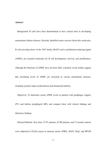 Title Increased serum levels of a proliferation-inducing ligand in ...