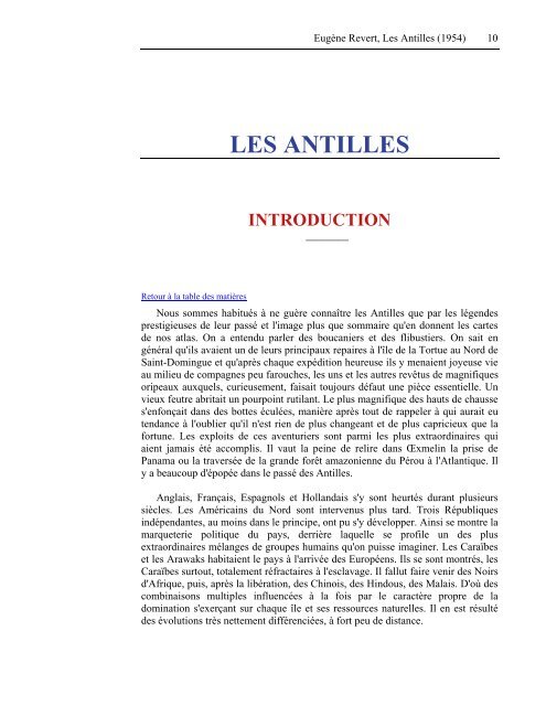 Les Antilles - Les Classiques des sciences sociales - UQAC