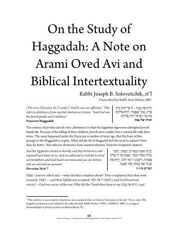 A Note on Arami Oved Avi and Biblical ... - YU Torah Online