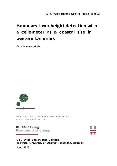 Boundary-layer height detection with a ceilometer at a coastal ... - Orbit