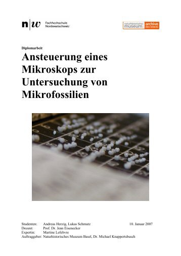 Ansteuerung eines Mikroskops zur Untersuchung von Mikrofossilien