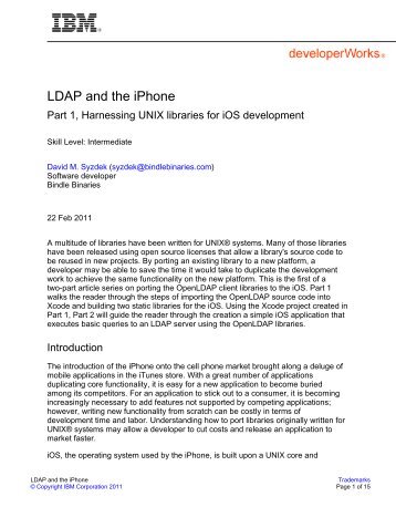 LDAP and the iPhone