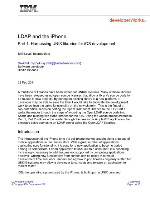 LDAP and the iPhone