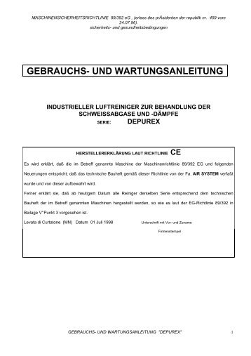 GEBRAUCHS- UND WARTUNGSANLEITUNG - Ploberger