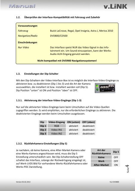 Video-Einspeiser VL2-DVD800 für Opel DVD800/CD500 ...