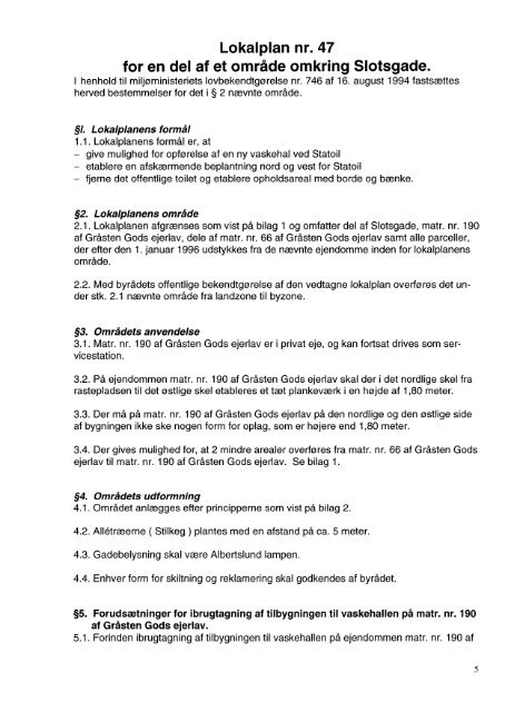 Gråsten Kommune Lokalplan nr. 47 Offentlig formål, gaderne mv. i ...