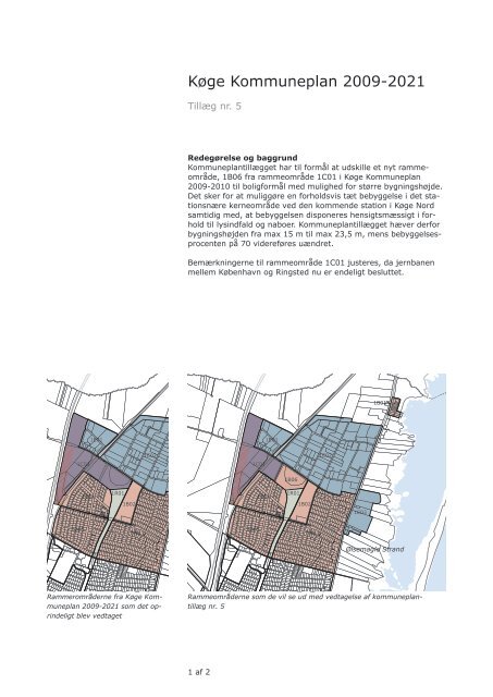 Kommuneplantillæg nr. 5 - Køge Kommune