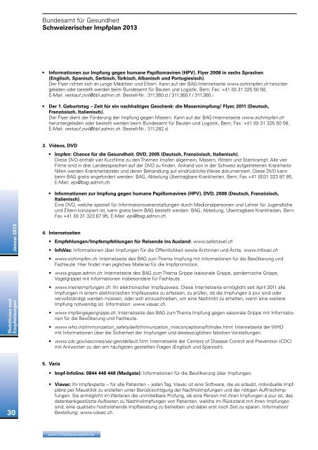 Schweizerischer Impfplan 2013 - Bundesamt für Gesundheit - admin ...
