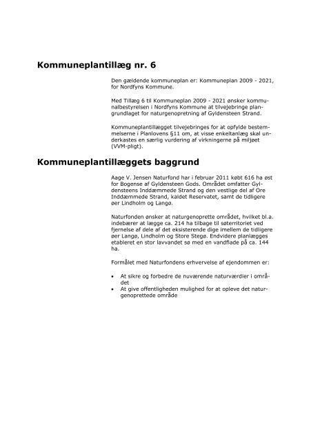 Kommuneplantillæg nr. 6 til kommuneplan 2009 - 2021