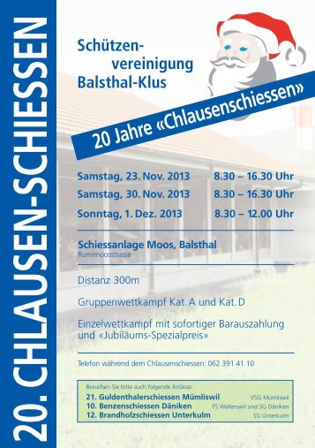 Schiessplan - Schützenverein Balsthal-Klus