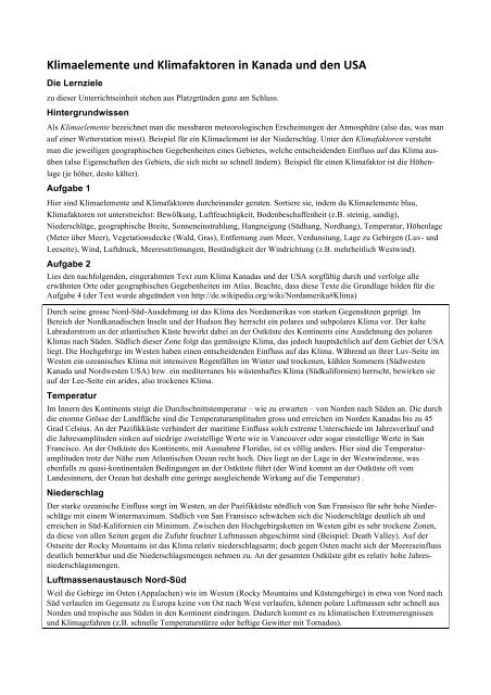 Klimafaktoren Nordamerika - PDF [544 KB] - SwissEduc.ch