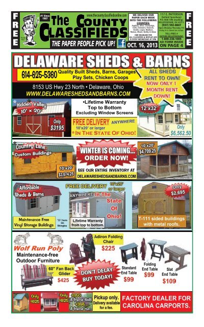 DELAWARE SHEDS & BARNS - The County Classifieds