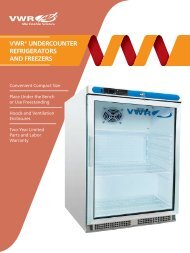 VWR Undercounter Refrigerators and Freezers ... - VWR International