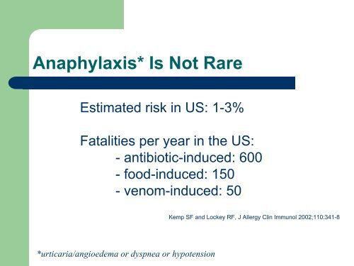 Immunotherapy Safety for the Primary Care ... - U.S. Coast Guard