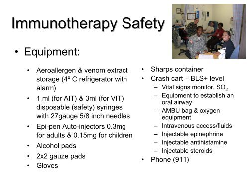 Immunotherapy Safety for the Primary Care ... - U.S. Coast Guard