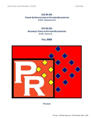 Syllabus - ECE 504.04 Pattern Recognition - Rowan