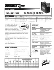 84-2221 250S Data Sheet - Victor Technologies