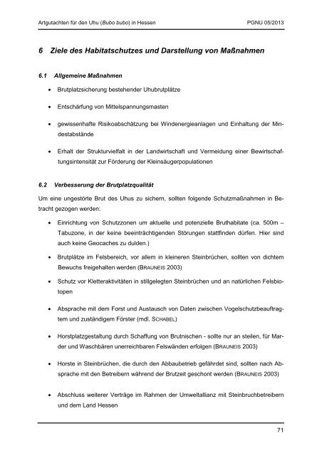 Artgutachten für den Uhu (Bubo bubo) in Hessen - Staatliche ...