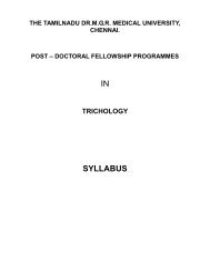 Trichology - Tamil Nadu Dr. M G R Medical University