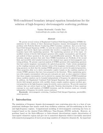 Well-conditioned boundary integral formulations for the ... - Njit
