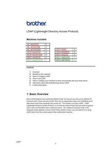 LDAP (Lightweight Directory Access Protocol) - Brother Solutions ...