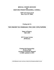 The Vincent Du Vigneaud, PhD (1901-1978) Papers - Weill Medical ...