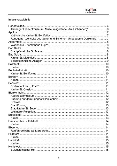 Tag des offenen Denkmals - Weimarer Land