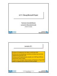 Übung Microsoft Project - Lehrstuhl für Wirtschaftsinformatik
