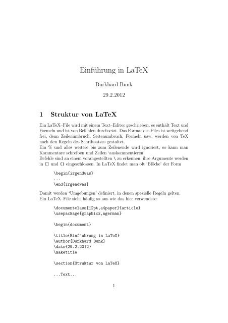 Einführung in LaTeX - Www-com.physik.hu-berlin.de