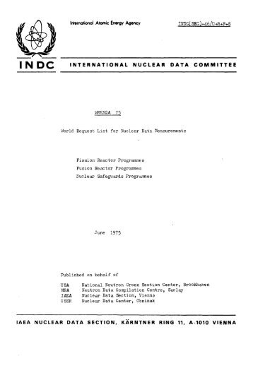 INDC(SEC)-46/U+R+F+SIN DC INTERNATIONAL NUCLEAR DATA ...