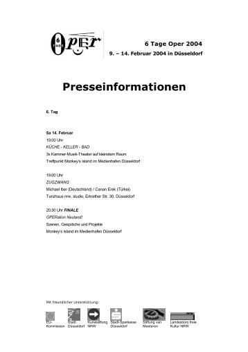 Presseinformationen - 6 Tage Oper