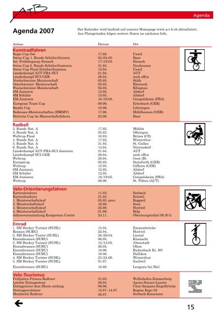 Nr. 1 - Februar 2007 - ATB Schweiz, Verband für Sport-Freizeit ...