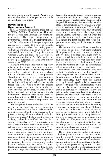 Induced Moderate Hypothermia After Cardiac Arrest - American ...