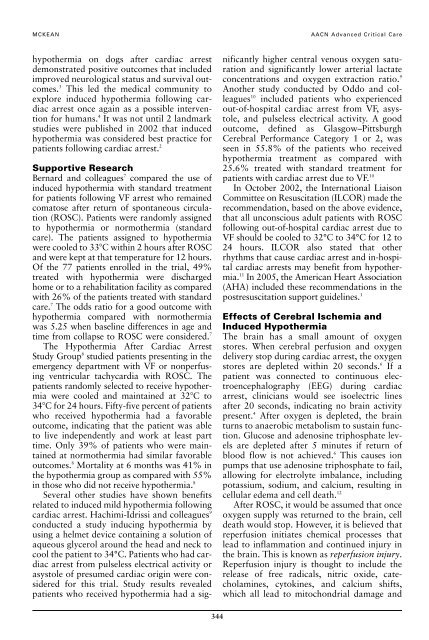 Induced Moderate Hypothermia After Cardiac Arrest - American ...