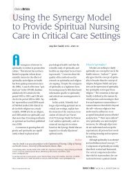 Using the Synergy Model to Provide Spiritual Nursing Care in ...