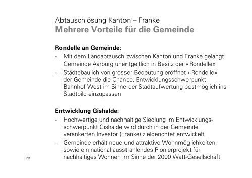 Weitere Meilensteine in der Stadtaufwertung von Aarburg