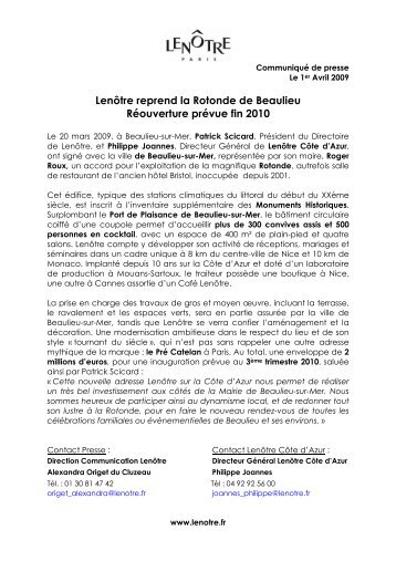 Lenôtre reprend la Rotonde de Beaulieu - Accor