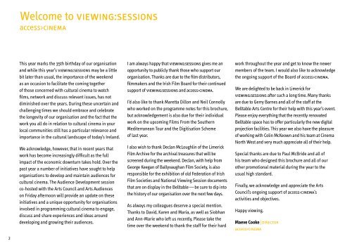 VIEWING SESSIONS 2012 brochure - Access Cinema