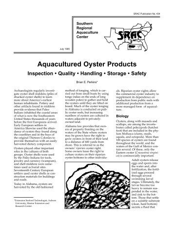 aquacultured oysters - Alabama Cooperative Extension System